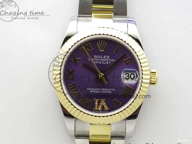 Dial BP Oyster Bracelet on YG Best Purple Maker 31mm Edition Roman 278273 SS Datejust YG SS 0203